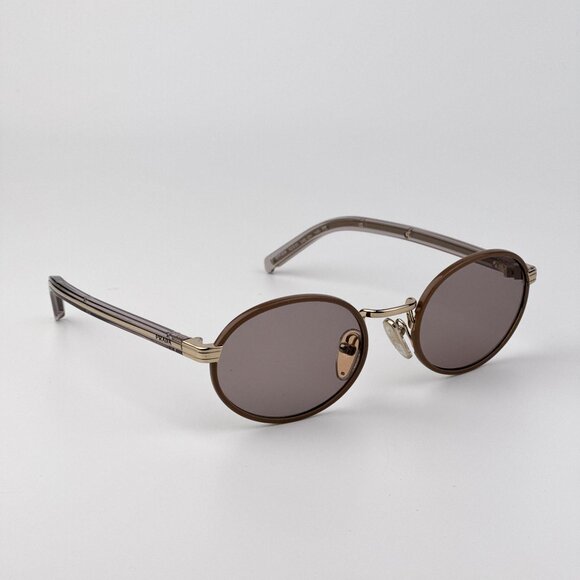 Prada PRB56S Oval Sunglasses – Pecan Frame Purple Brown Lenses | Model 24E20I main image 4